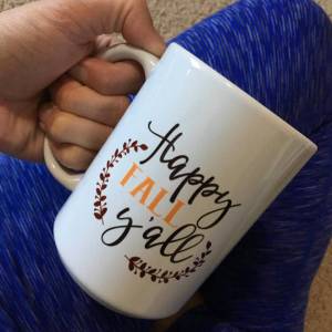 Happy Fall Y'all Mug // Fall Mug // Pumpkin Spice Mug // Fall // Fall Season Mug // Deer Floral Mug // Floral Deer // Y'all